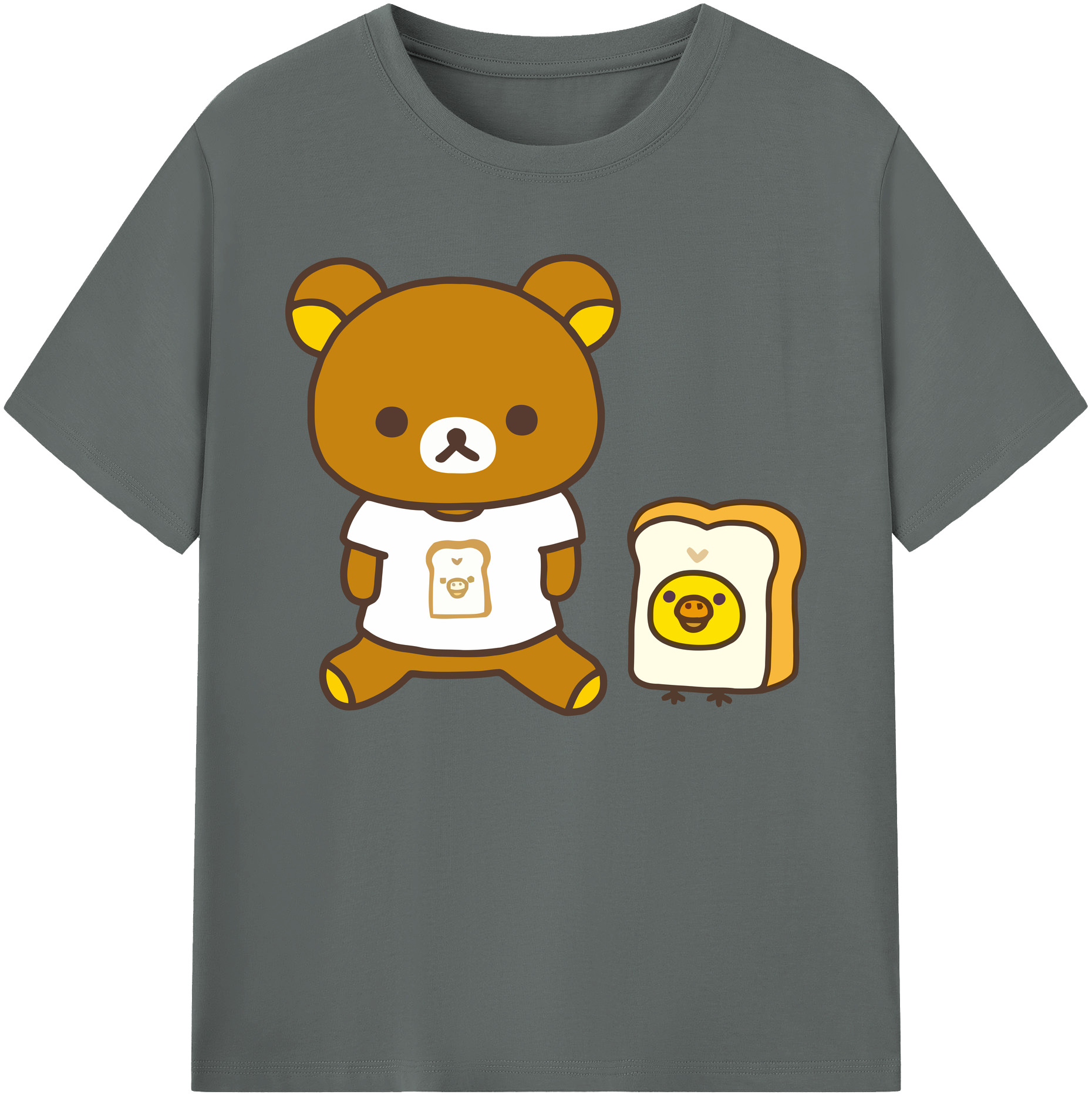 （画像用） リラックマ リラックマ キイロイトリ Rilakkuma Korilakkuma Kiiroitori 綿100％ メンズ半袖Tシャツ｜肌触りやわらか＆通気性